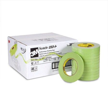 3M Performance Masking Tape 233+, 26332, 12 mm x 55 m 7000048803